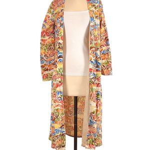 Lularoe Women's Embroidered Duster Cardigan Pockets Boho